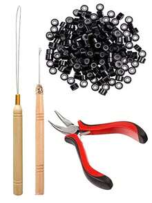 200入組微戒指珠子和1入組鉗和2入組髮夾和2入組工具套裝 - 彩色 - 查看 5