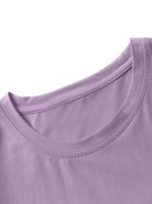 Manfinity Homme Hombres Camiseta de hombros caídos con estampado de póker - Morado - Ver 5