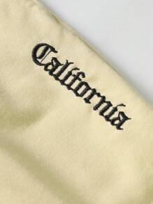 Manfinity Hypemode Men Letter Graphic Drawstring Waist Shorts - Yellow - View 4