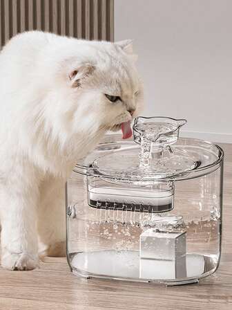 1入組透明寵物飲水噴泉適用於貓和狗狗適用於誘導喝水