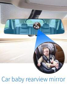 Wide Angle Car Rearview Observation Mirror - Black - View 1