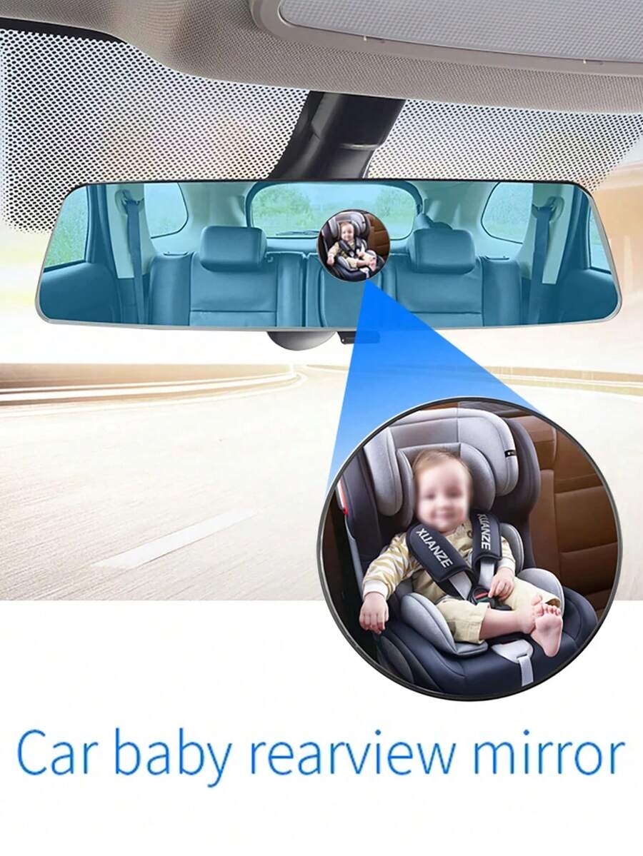 Wide Angle Car Rearview Observation Mirror - Black - View 1