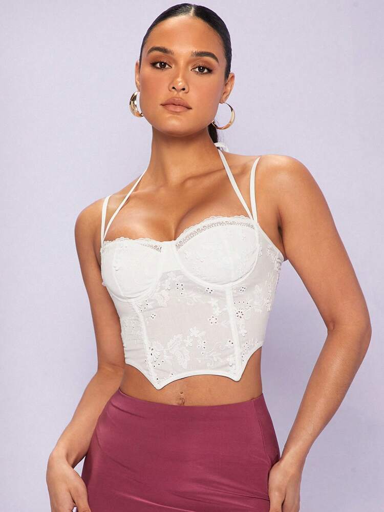 Asymmetrical Hem Lace Cami Top