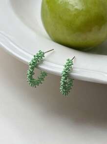 DAZY Bông tai vòng bít tối giản - màu xanh lá - Xem 3