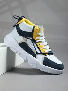 男士高幫休閒運動鞋，防滑耐磨，時尚運動鞋 - 彩色 - 查看 4