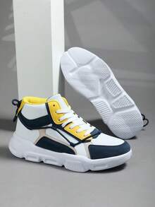 男士高幫休閒運動鞋，防滑耐磨，時尚運動鞋 - 彩色 - 查看 5