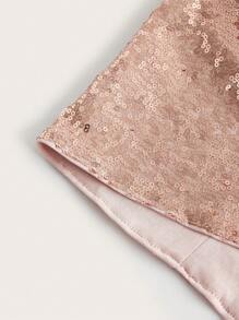 GENKIRA Surplice Neck Sequin Dress Sparkly Dress - Baby Pink - View 3