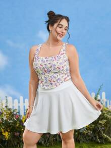 TOM & JERRY X SHEIN 大碼卡通圖案不對稱下擺背心上衣 - 彩色 - 查看 4