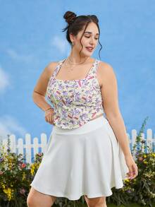 TOM & JERRY X SHEIN 大碼卡通圖案不對稱下擺背心上衣 - 彩色 - 查看 6