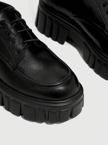 Cuccoo 女士前綁帶學院黑色牛津鞋 - 黑色 - 查看 4