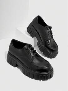 Cuccoo 女士前綁帶學院黑色牛津鞋 - 黑色 - 查看 5