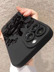 Snake & Butterfly Print Phone Case Goth Phone Case Compatible With iPhone 15/15Pro/15Plus/15Promax - Multicolor - View 2