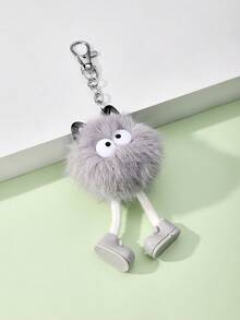 卡通设计毛绒包饰可爱风格包袋配饰礼物礼品配饰装饰适合少女女士大学生新秀和白领人士的礼物有趣的礼物，有趣的礼物汽车配饰女士钥匙扣饰 - 彩色 - 查看 4