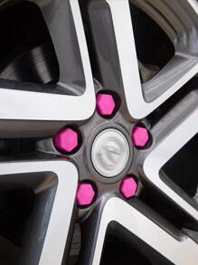 20pcs 19mm Pink Silicone Car Wheel Tyre Hub Screw Bolt Nut Cap Cover - Pink - View 2