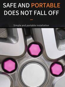 20pcs 19mm Pink Silicone Car Wheel Tyre Hub Screw Bolt Nut Cap Cover - Pink - View 4