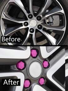 20pcs 19mm Pink Silicone Car Wheel Tyre Hub Screw Bolt Nut Cap Cover - Pink - View 5