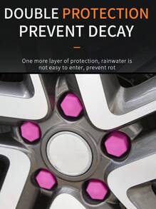 20pcs 19mm Pink Silicone Car Wheel Tyre Hub Screw Bolt Nut Cap Cover - Pink - View 6
