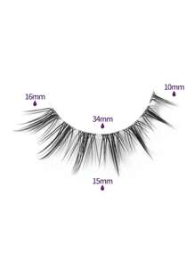 MAGEFY 7/11/14 Pairs Natural Criss-Cross Full Strip Lashes, Transparent Lash Band, Suitable For Daily Wear, Cartoon Style, Travel Essential - Black - View 7