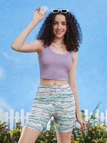 TOM & JERRY X SHEIN 卡通圖案騎行褲 - 彩色 - 查看 5