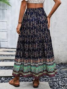 Breezaya Váy nữ Thắt lưng Xếp li Tất cả trên in Boho - Nhiều màu - Xem 2