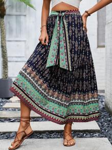 Breezaya Váy nữ Thắt lưng Xếp li Tất cả trên in Boho - Nhiều màu - Xem 5