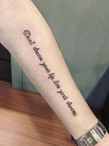 1sheet Letter Graphic Tattoo Sticker - Black - View 2