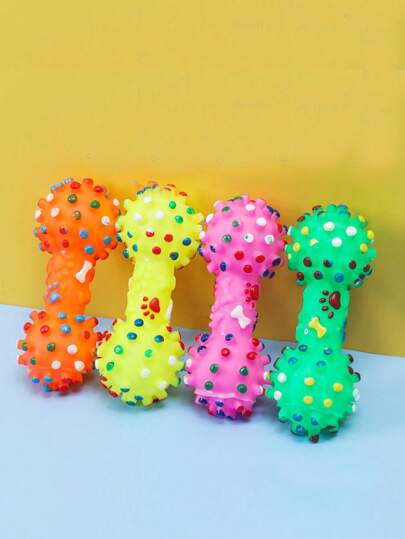 1入組骨形寵物發聲玩具，隨機彩色寵物創意寵物玩具