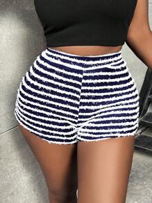 Slaydiva Quần đùi nữ Sọc Giải trí - Màu xanh hải quân - Xem 1