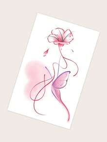 1sheet Floral Pattern Tattoo Sticker - Multicolor - View 3