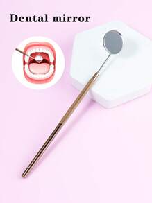 1pc Stainless Steel Oral Endoscopy Mirror - Rusty Rose - View 1