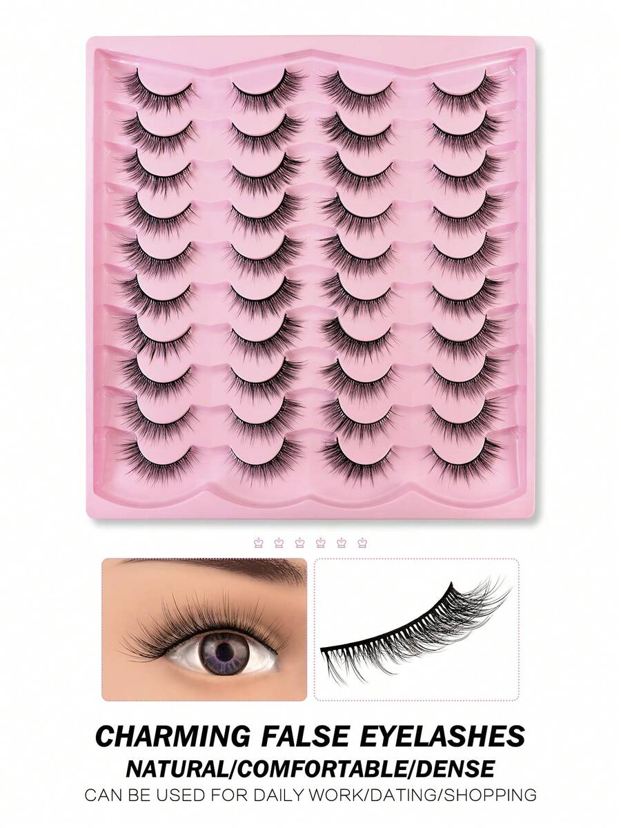 Homaylash 20 cặp lông mi giả dài đầy đủ - màu đen - Xem 1