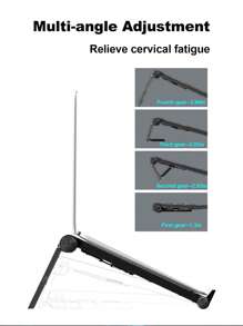 1入組可折疊電腦支架 - 黑色 - 查看 5