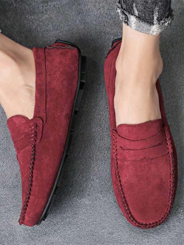 Men's Party & Casual Loafers, Driving Shoes, Solid Color, Flat & Thin Sole