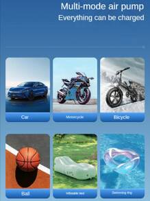 5000mAh Car Air Compressor Electric Wireless Portable Tire Inflator Pump for Motorcycle Bicycle Boat AUTO Tyre Balls - Black - View 4