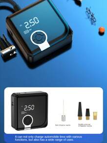 5000mAh Car Air Compressor Electric Wireless Portable Tire Inflator Pump for Motorcycle Bicycle Boat AUTO Tyre Balls - Black - View 12