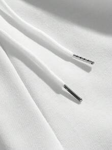 Manfinity Hypemode Men Loose Crown Print Drawstring Waist Sweatpants - White - View 5