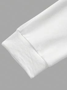 Manfinity Hypemode Men Loose Crown Print Drawstring Waist Sweatpants - White - View 4