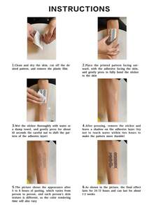 1sheet Bow Pattern Tattoo Sticker - Black - View 4