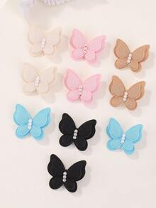 bilicaca 10 cái Kẹp tóc trang trí hình bướm & ngọc trai giả cho bé gái để trang trí tóc - Nhiều màu - Xem 2