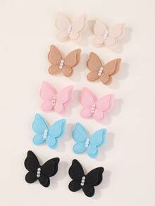 bilicaca 10 cái Kẹp tóc trang trí hình bướm & ngọc trai giả cho bé gái để trang trí tóc - Nhiều màu - Xem 3