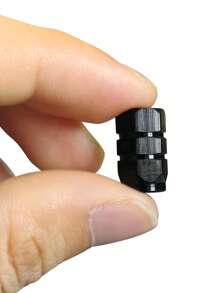 4入組鋁合金汽車輪胎氣門嘴蓋 - 黑色 - 查看 5