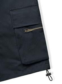 Manfinity Homme Men Flap Pocket Side Drawstring Waist Cargo Shorts - Black - View 3