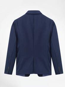 CLOUDSTYLE 男士西裝領翻蓋細節西裝外套和背心和褲子套裝套裝 - 藏蓝色 - 查看 4