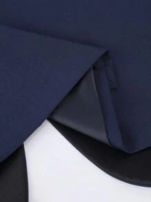 CLOUDSTYLE 男士西裝領翻蓋細節西裝外套和背心和褲子套裝套裝 - 藏蓝色 - 查看 7