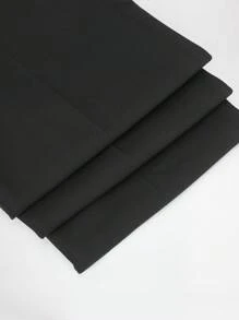 CLOUDSTYLE Men Lapel Neck Flap Detail Blazer & Vest & Pants Suit Set - Black - View 5