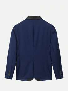 CLOUDSTYLE Men Contrast Panel Shawl Collar Blazer & Pants