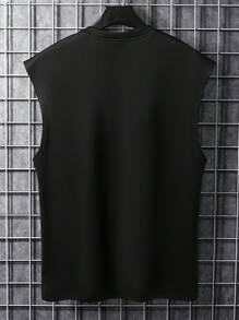 Manfinity Homme Men Letter Graphic Tank Top - Black - View 2