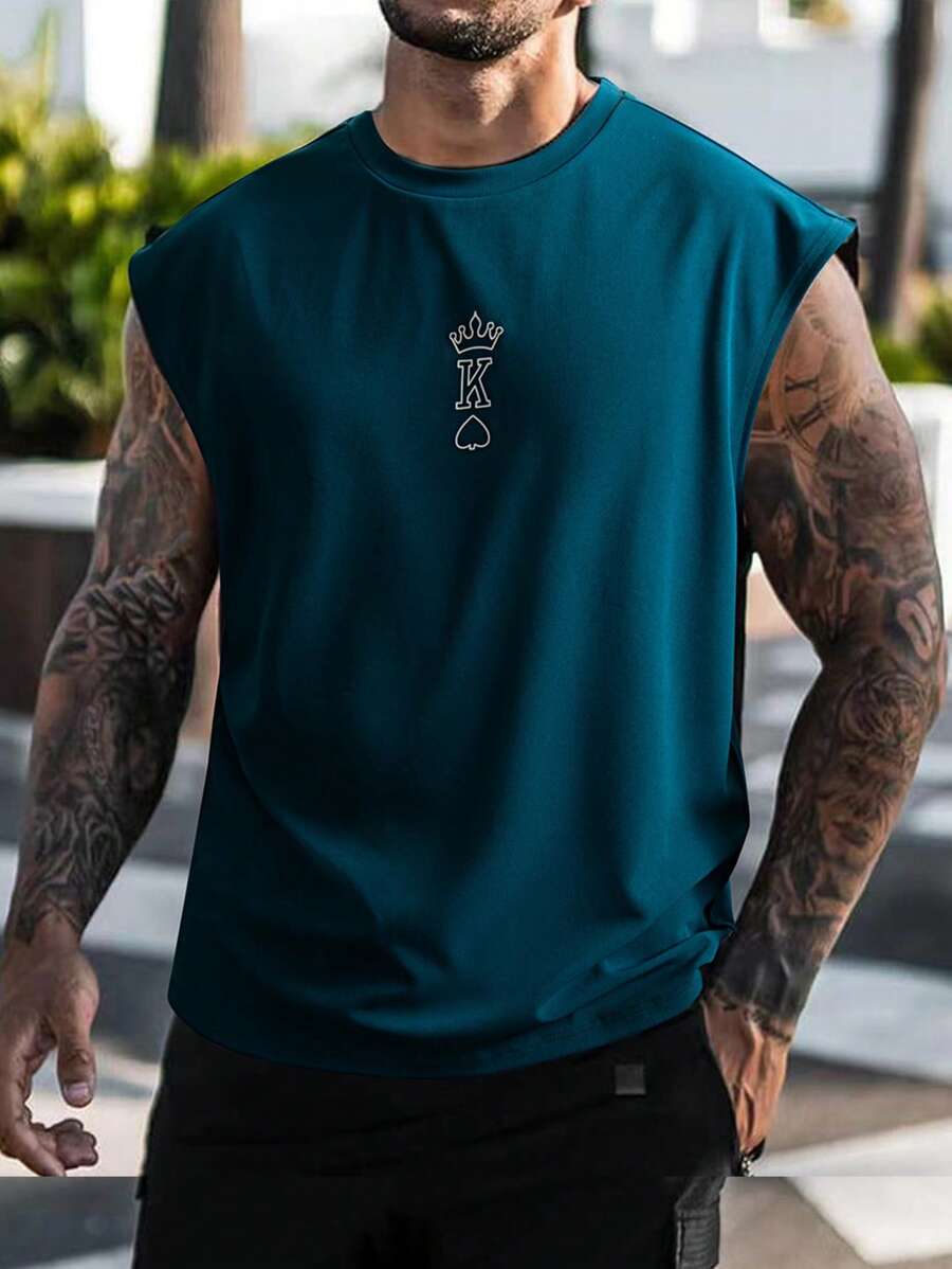 Manfinity Homme 男士字母圖案背心上衣