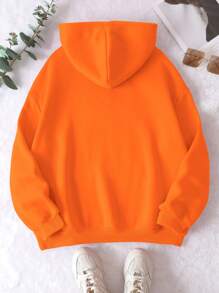 INAWLY Sudadera con capucha forrada térmicamente con bolsillo canguro y cordón, para invierno