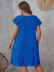 SHEIN LUNE Vestido de manga mariposa - Azul - Ver 2